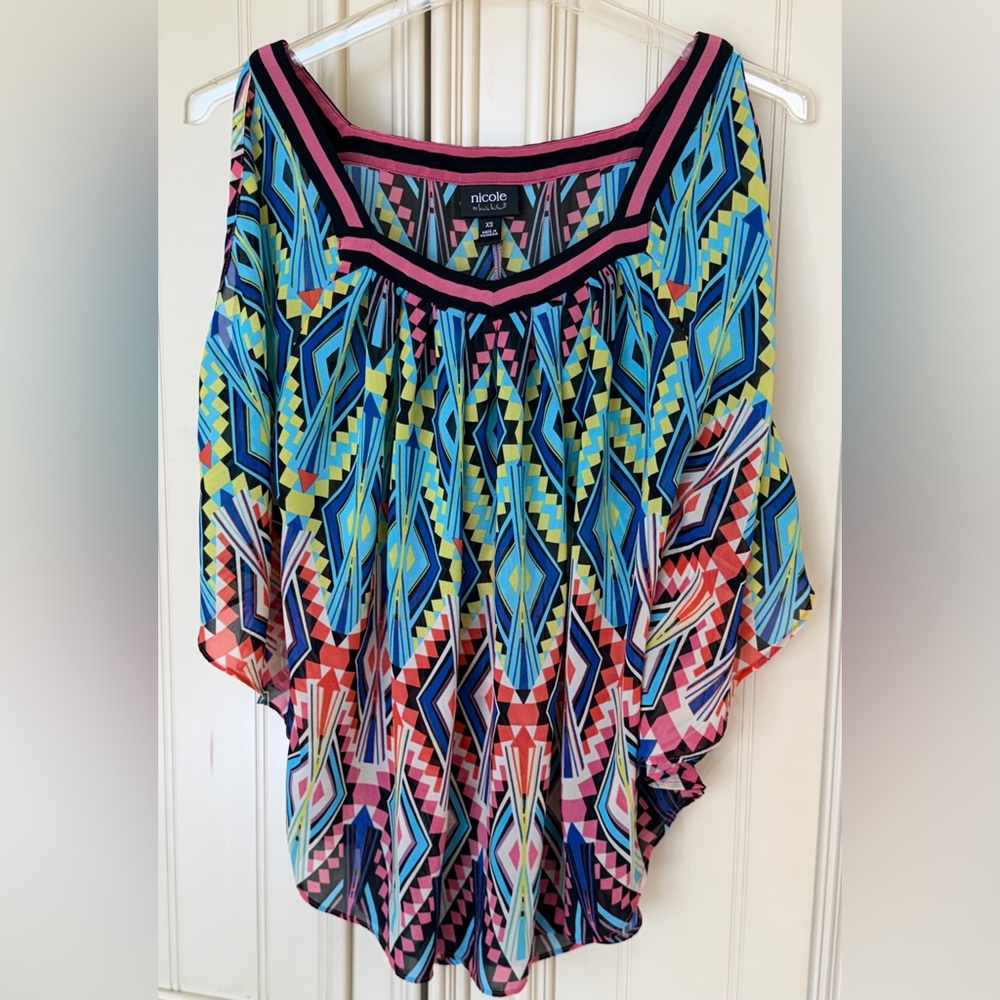 Nicole Vibrant Multicolor Patterned Blouse